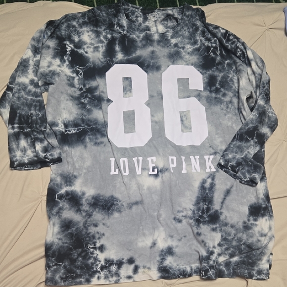 PINK Victoria's Secret Gray Tie-Dye Shirt 86 Xl - Picture 1 of 3